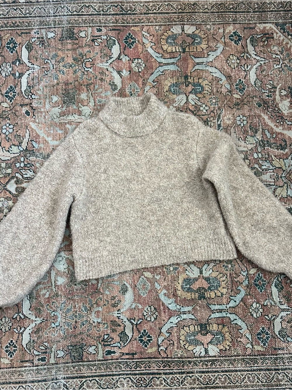 Arizona Jean Company Neutral Cropped Turtleneck Sweater